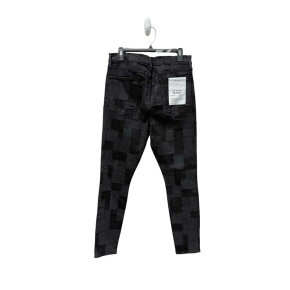 NWT Frame Le High Skinny Laser Patchwork Black Women’s Size 34 - Picture 11 of 13